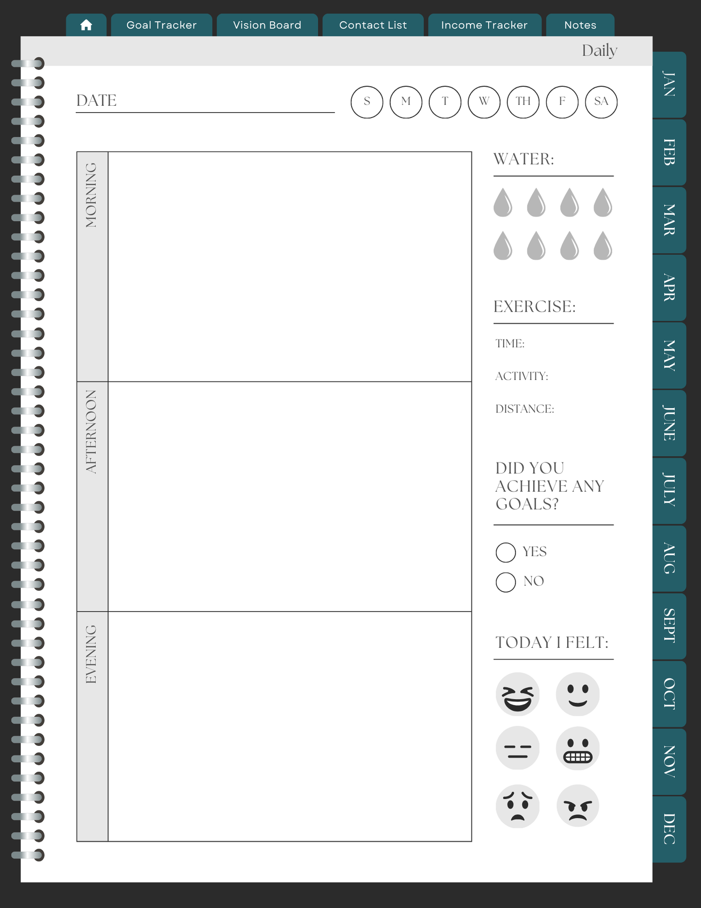 Coral Floral 2025 Digital Planner
