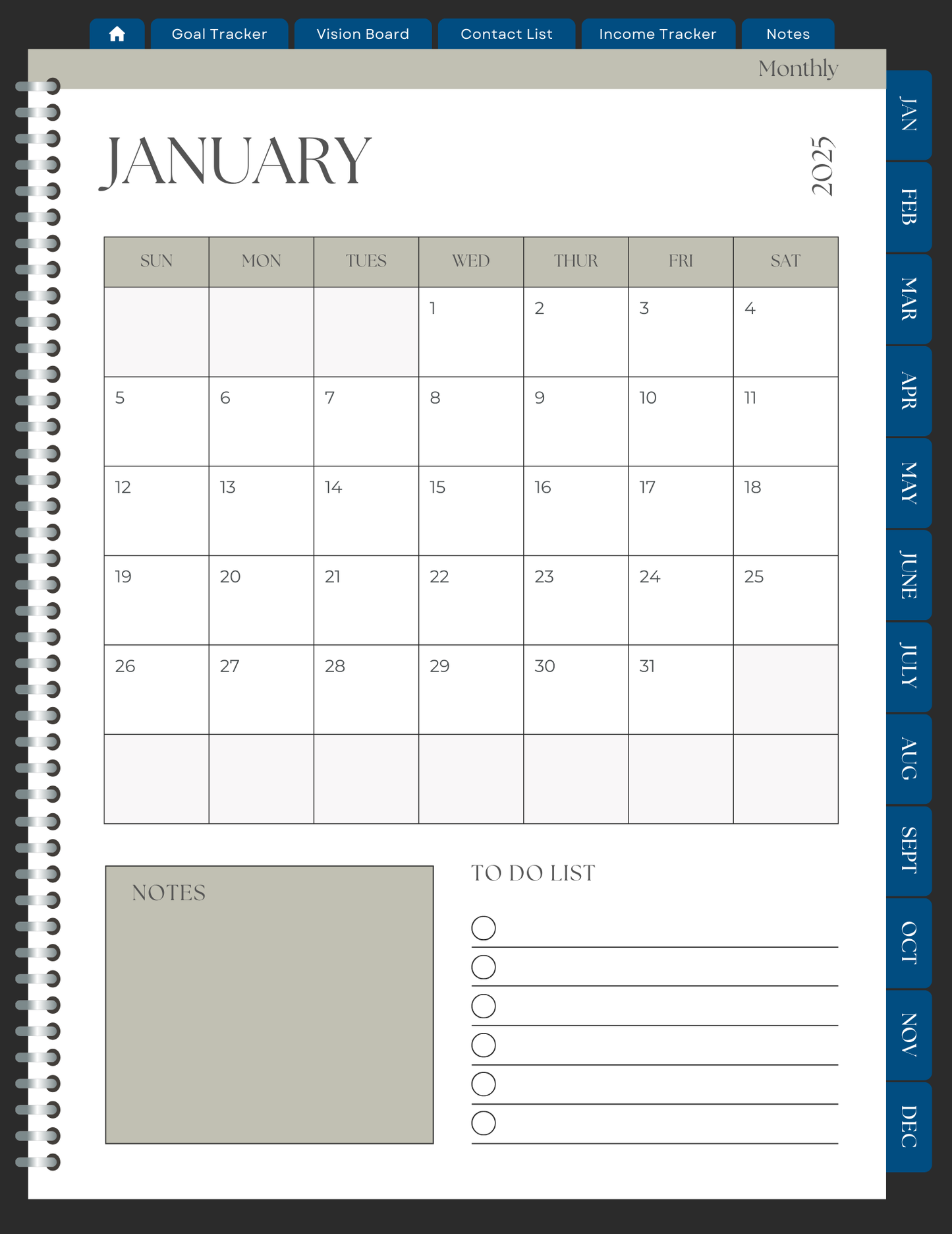 1963 Chevy Corvett Stingray (C2) 2025 Digital Planner