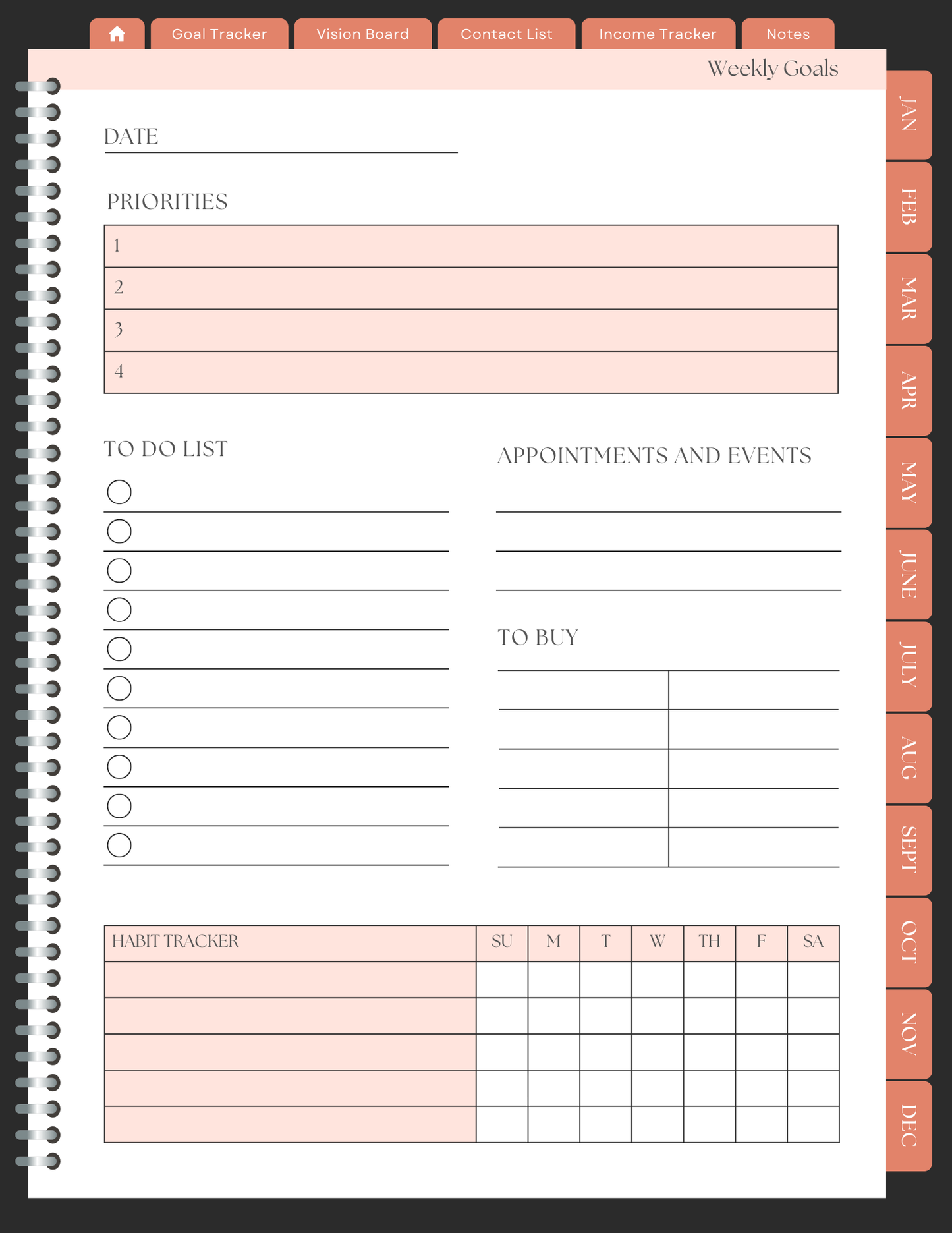 Hibiscus Floral 2025 Digital Planner