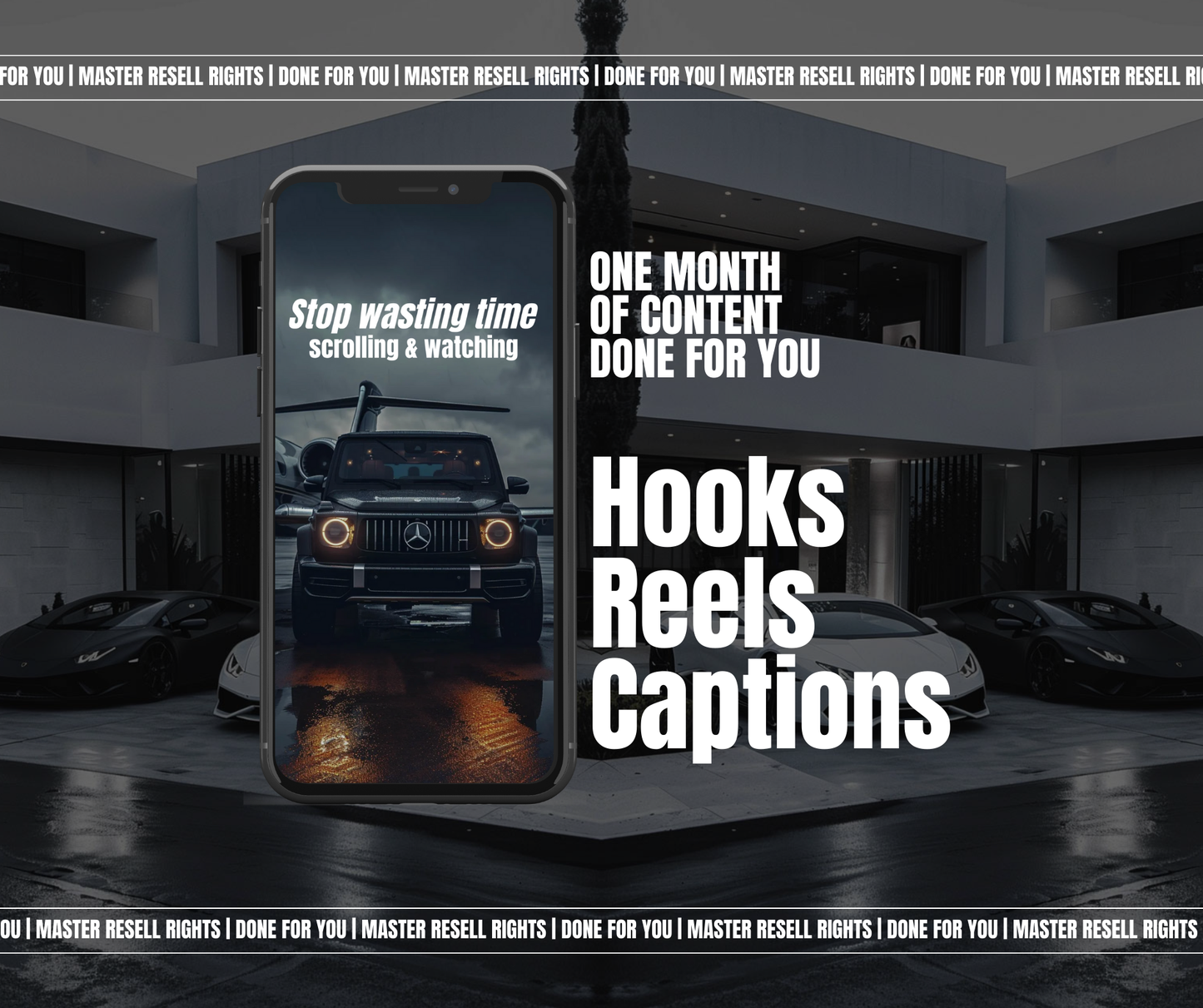 One Month of Content: Done-for-You Hooks, Reels, and Captions by Compass Point Digital, a ready-made content package providing engaging social media hooks, creative reels, and captivating captions to boost online presence and streamline content creation.