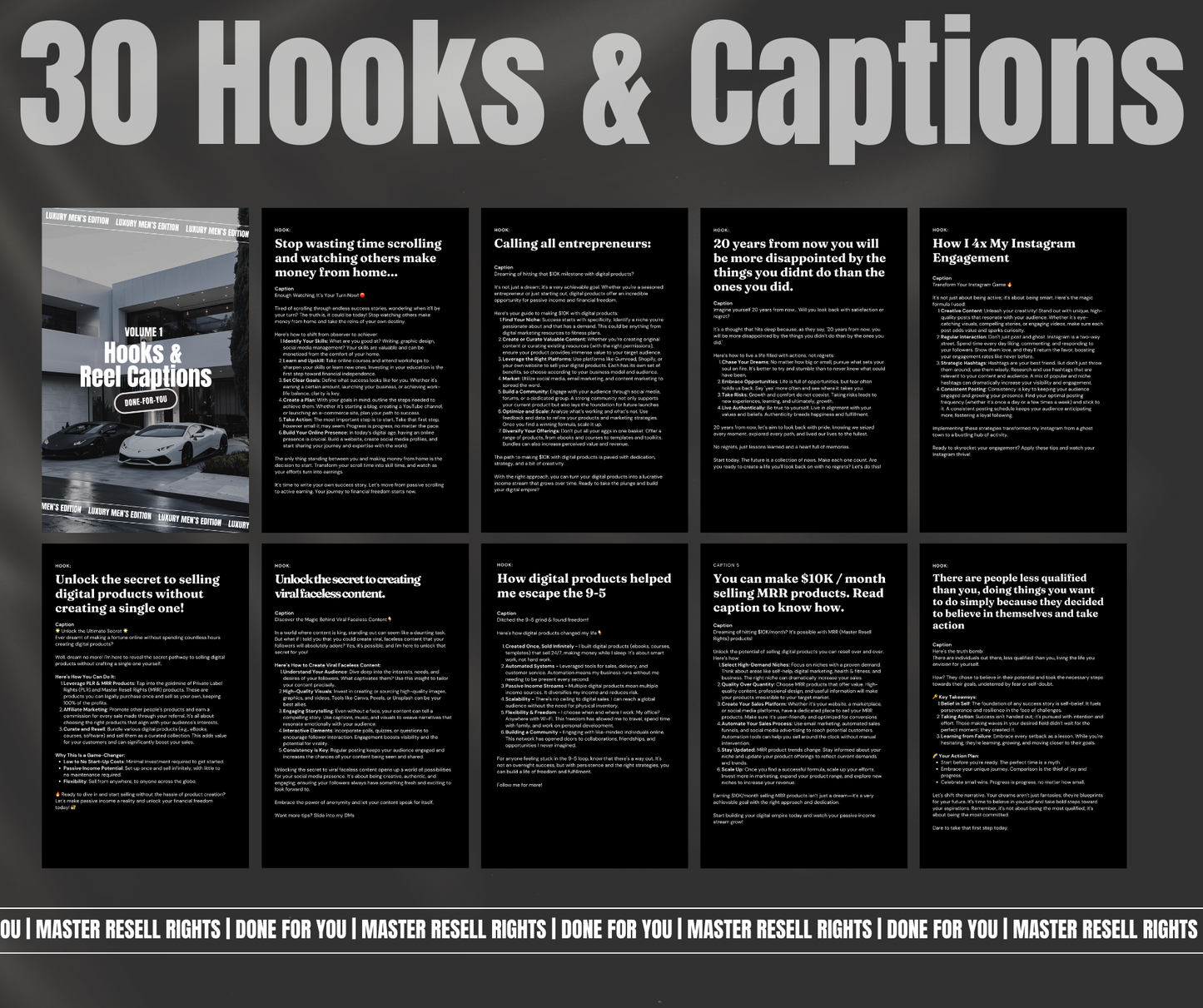 30 Days of Content: Hooks, Reels and Captions
