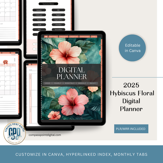 Hibiscus Floral 2025 Digital Planner