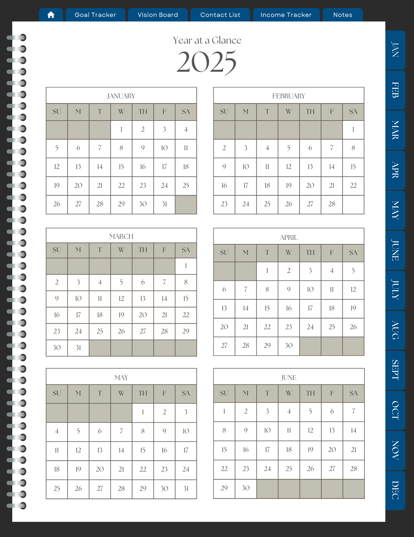 1963 Chevy Corvett Stingray (C2) 2025 Digital Planner